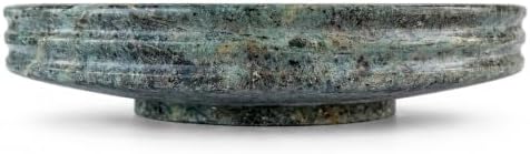 Crafters Stone Decorative Bowl Round Catchall Tray – Handmade Natural Stone Bowl (10”) – Storage Bowl/Decorative Bowl Modern Tray for Entryway Keys, Jewelry, Vanity, Coffee Table Decor (Jungle Green) - Image 2
