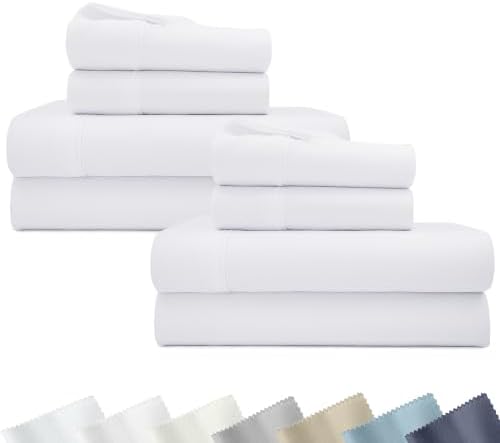 California Design Den 2-Pack 100% Cotton Sateen King Size Sheets Set, White by CaliforniaDesignDen