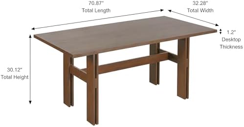 VilroCaz Modern 7 Pieces Dining Set, Rustic Farmhouse Solid Wood Kitchen Table Set for 6, 71'' Large Luxury Retro Country Dinner Set with 6 Chairs for Dining Room Kitchen - Image 3