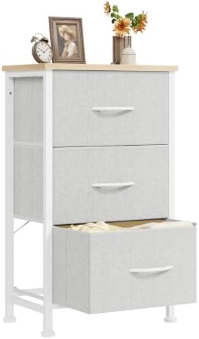 DUMOS 3 Drawer Nightstand for Bedroom, Small Night Stand Chest of Drawers by DumosLifestyle