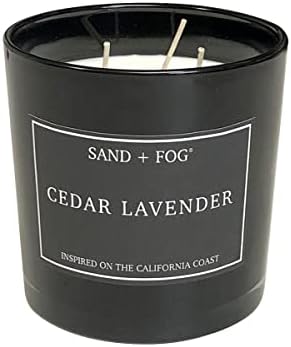 Sand + Fog Scented Candles - Cedar Lavender - Additional Scents and Sizes - 3 Wicks 100% Cotton Lead-Free - Luxury Air Freshening Jar Candles - Perfect Home Decor - 21 oz - Image 2
