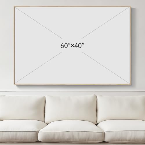 Extra Large Framed Pink Blue Abstract Wall Art, Oversized Horizontal 60x40 - Image 7