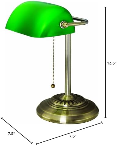 V-Light with Replaceable LED Bulb Task Lamp, Antique Brass (8B101AB) - Image 5