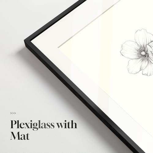 Framed Retro Black and White Floral Wall Art for Bedroom, 4 Piece 12x16 In - Image 6