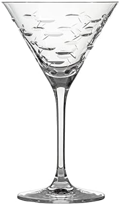 Rolf Glass School of Fish Martini Glass - Set of 4 Stemmed 10 oz. Martini Glasses - Lead-Free Glass - Diamond-Wheel Engraved Cocktail Glasses - Made in the USA - Image 3