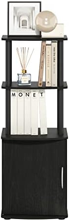 Furinno Turn-N-Tube Tall TV Entertainment Side Table Display Rack with Storage Cabinet, 2-Tier, Blackwood/Black - Image 3