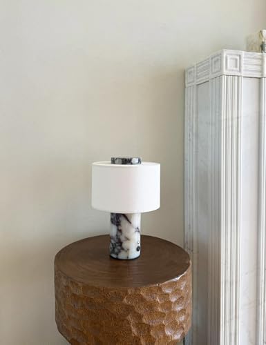 BSOD Marble Lamp, Stone Table Lamps Rechargeable Modern Decorative Touch Dimmable Cordless Luxury Design Bedside Lamp for Home Decor, Bedroom, Living Room & Office (Rechargeable Calacatta Viola Lamp) - Image 4