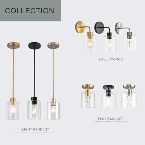 Brushed Nickel Pendant Lights Kitchen Island - Clear Glass Pendant Light Fixture Multiple Stems Rods 3 Units 12 Inch 3 Units 4 Inch (3 Pack Brushed Nickel) - Image 4