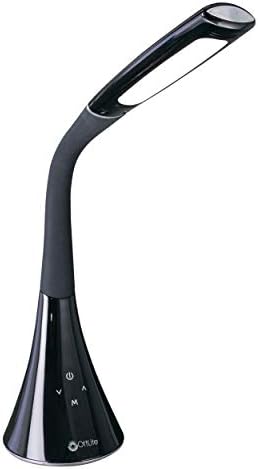 OttLite Swerve LED Desk Lamp with USB Port, Black by Ottlite