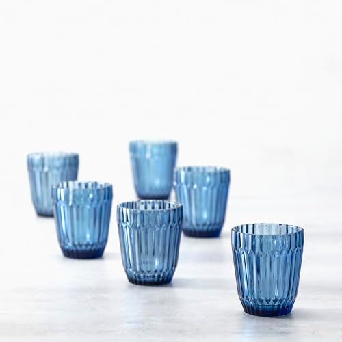 Fortessa Archie Glass Drinkware, Double Old Fashioned (Set of 6), 12.5 Ounce, Cornflower Blue - Image 2