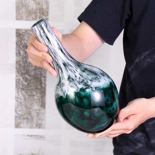 KAMMAK Glass Vase,Colored Hand Blown Decorative Vase - Image 6