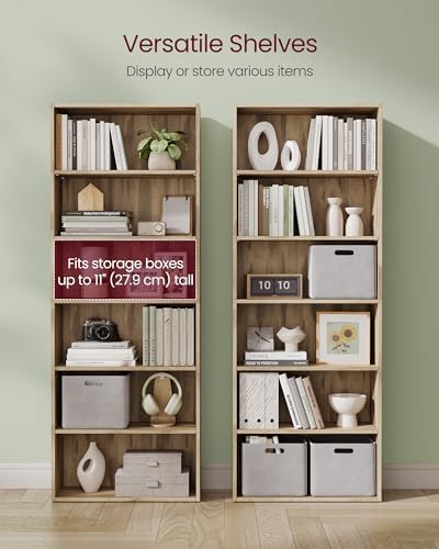 VASAGLE 6-Tier Bookshelf, Storage Organizer, 23.6 x 9.5 x 63.2 Inches - Image 5