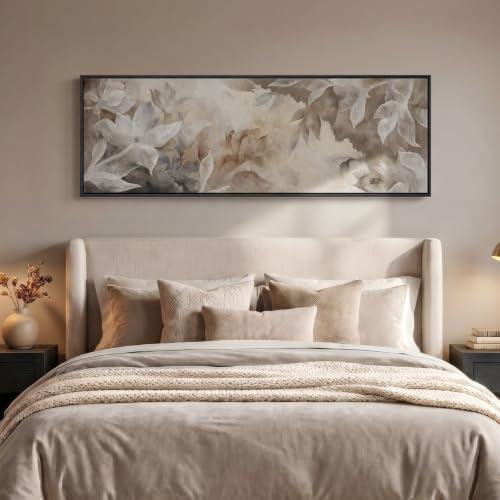 Large Framed Abstract Floral Wall Art for Living Room, Horizontal 60x20 In - Image 3