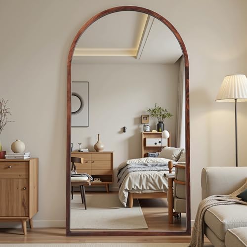Suidia Full Length Mirror, Oversized Floor Mirror with Solid Wood Frame, Large Standing Mirror for Bedroom Living Room, Wood Antique Style, Dark Walnut, 76" L x 41" W by SuidiaMirror