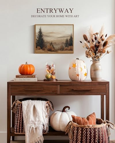 InSimSea Vintage Fall Canvas Wall Decor, Landscape Pictures Framed Art - Image 2