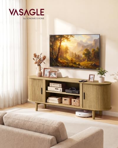VASAGLE 58 Inch TV Stand, Mid Century Entertainment Center with Storage - Image 2