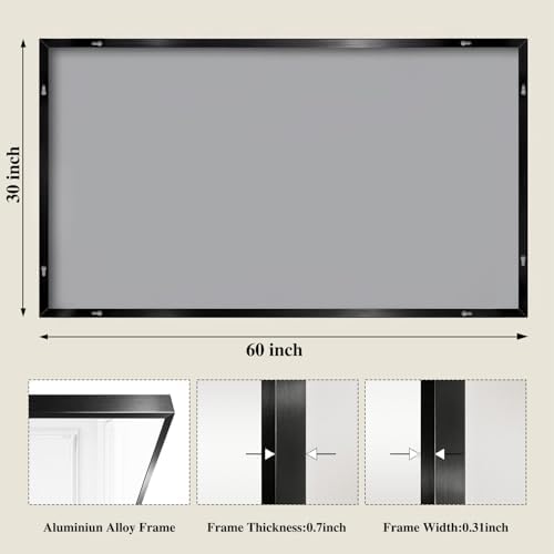 Koonmi Black Mirrors for Wall, 30x60 Inch Bathroom Mirror, Rectangular Wall Mirror for Living Room Bedroom Bathroom, Hangs Horizontally or Vertically - Image 2