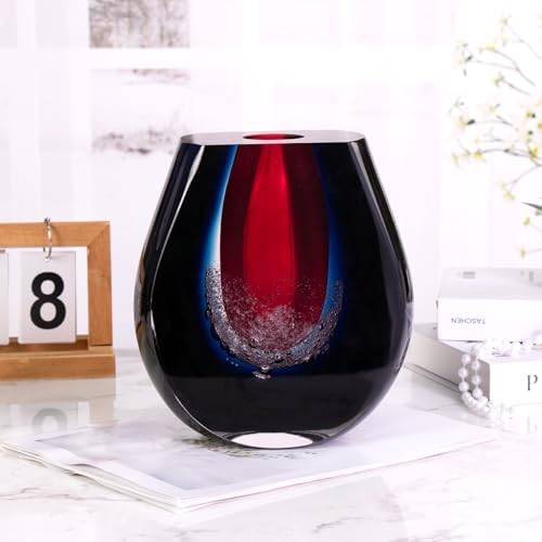 KAMMAK Glass Vase,Colored Hand Blown Decorative Vase - Image 3