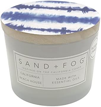 Sand + Fog Scented Candle - California Beach House – Additional Scents and Sizes – 100% Cotton Lead-Free Wick - Luxury Air Freshening Jar Candles - Perfect Home Decor – 12oz by SandFogHome