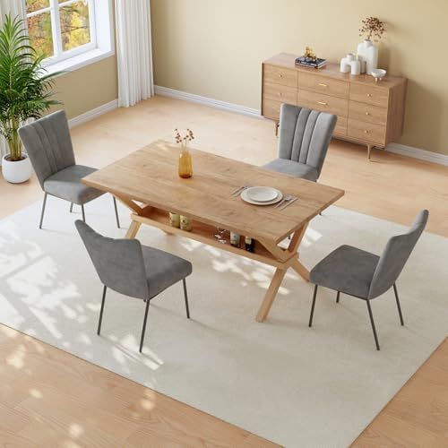 HIPIHOM Dining Table Set for 4,Kitchen Table with Dining Chairs by HIPIHOM