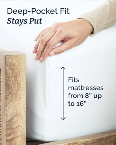 Full XL Sheets - 4 Piece Full XL Sheet Set - Breathable & Cooling - White - Image 4