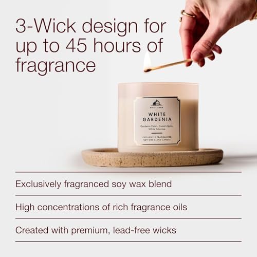 Bath & Body Works 3-Wick Candle, White Gardenia, Soy Wax Blend, 2 Pack - Image 4