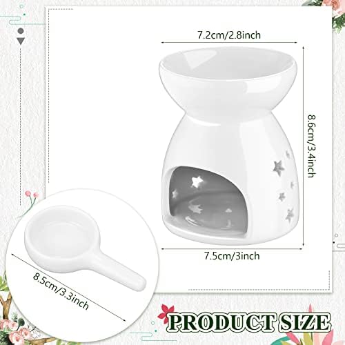 Yaomiao 12 Pcs Essential Oil Burner Ceramic Wax Warmer Burners Ceramic Oil Diffuser Candle Tealight Holder Aromatherapy Candle Holder for Home Bedroom Decoration Housewarming Gift - Image 3