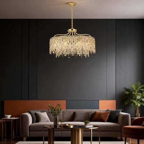 10 Lights Modern Gold Crystal Chandeliers for Dining Room 28" - Image 6
