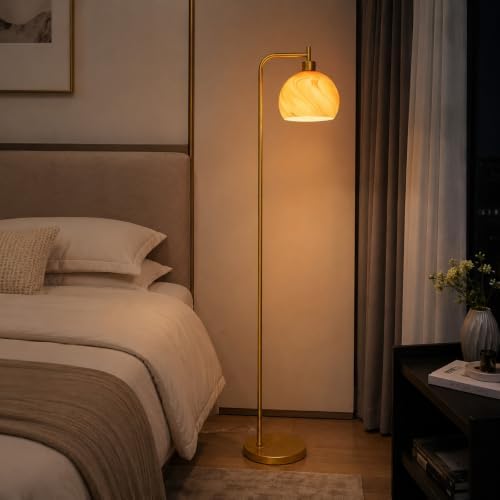 67" Soft Glow Art Deco Glass Floor Lamp - Image 2