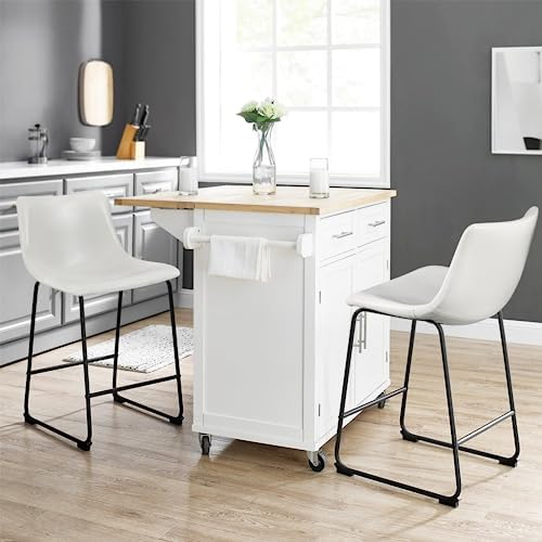 Waleaf 26 Inch Counter Height Bar Stools Set of 2, Faux Leather Bar Chairs - Image 6