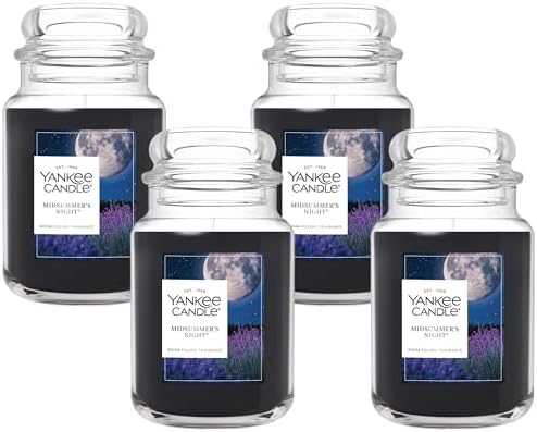 Yankee Candle Mid Summer's Night, Scented Candle, 22oz Large Jar with up to 150 Hour Burn, Giftable (Pack of 4) by YankeeCandle