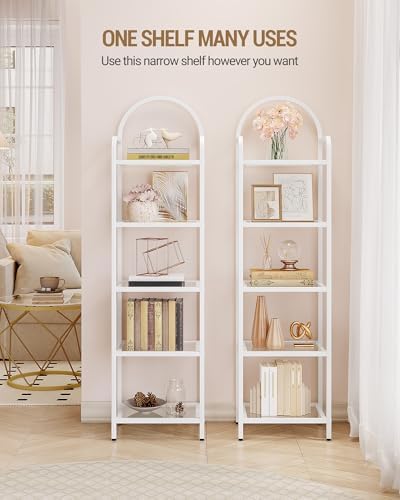 Hzuaneri Bookcase Bookshelf, Tempered Glass Bookshelves - Image 3