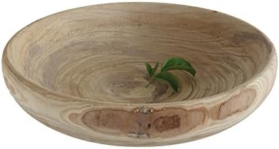 Creative Co-Op Decorative Paulownia Wood Bowl Round Handmade Accent, Natural Finish - Image 6