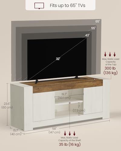 VASAGLE TV Stand with Storage, Farmhouse Entertainment Center for 65'' TV - Image 6