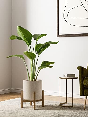 LE TAUCI 10+8+6 Inch Ceramic Pots for Plants, Indoor Planters with Drainage Hole and Plug, Modern Cylinder Flower Pots Set of 3 for Living Room and Bedroom, Glossy, Linen Birch - Image 2