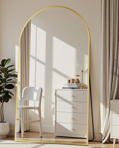 72"x44" Arched Full Length Mirror with Stand,Full Body Floor Mirror by CoomilyBrandStory