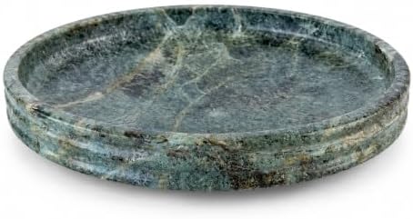 Crafters Stone Decorative Bowl Round Catchall Tray – Handmade Natural Stone Bowl (10”) – Storage Bowl/Decorative Bowl Modern Tray for Entryway Keys, Jewelry, Vanity, Coffee Table Decor (Jungle Green) by Unknown