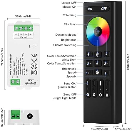 BTF-LIGHTING 2.4GHz Wireless RF Remote RC03RFB & C03RF Tuya Controller Kit - Image 5
