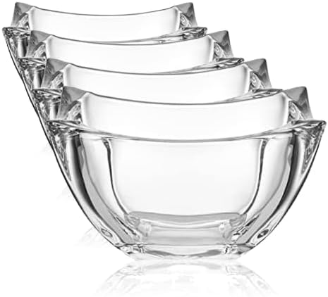 Mikasa Baron Crystal Square Bowl, 8 Inch (Pack of 4) by Mikasa