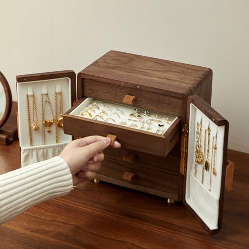 Black Walnut Wood Jewelry Box, Large - Image 4