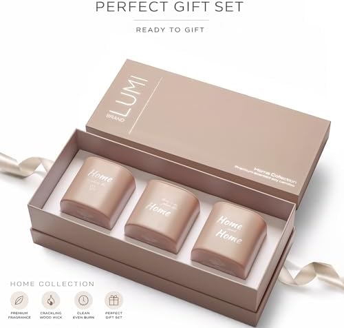 Luxury Candle Gift Set - 3 Large 9.8oz Scented Soy Candles with Wood Wicks - Home Collection: White Musk, Bamboo Forest & Peony Garden - Great Gifts for Any Occasions - 150+ HR Total Burn Time - Image 3