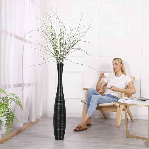 Leewadee Large Floor Vase 34 inches Polyresin for Pampas Grass, Dried Flowers - Image 2