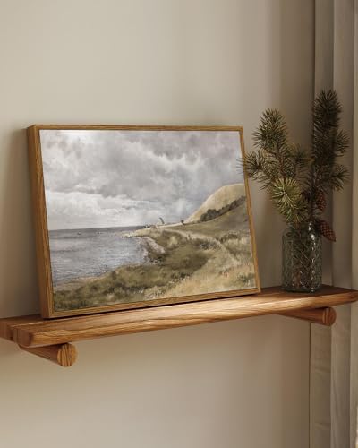 InSimSea Framed Canvas Wall Art Vintage Decor, Coastal Wall Art Danish Coast Nature Scenic Art for Bedroom, Wall Paintings, Farmhouse Office Bathroom Wall Decorations, 12"x16" - Image 2