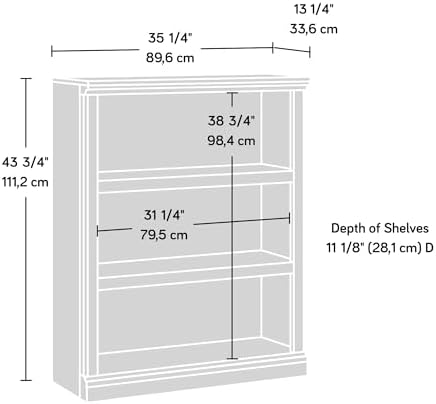 Sauder 3 Tier Book Shelf Wooden Bookcase Multipurpose Bookshelf for Home Office, Living Room, in Glacier Oak - Image 3