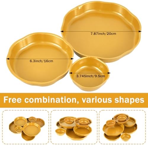 9 Cluster Charcuterie Bowls Gold Decorative Round Serving Bowls Irregular Elegant Snack Tray Compote Appetizer Platter for Entertaining Centerpiece Home Kitchen Decor Wedding Gift - Image 2