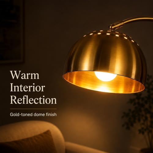 78IN Gold Arc Floor Lamp with Black Marble Base＆3 Color Temperatures - Image 7