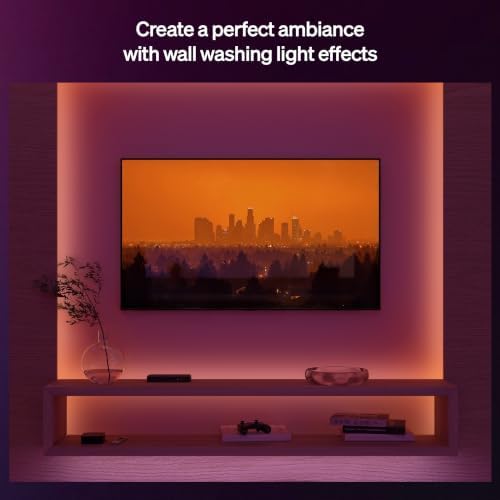 Hue Flux 16-Foot LED Strip Light, 3000 lm, Vibrant Color and Ambiance, Flexible Indoor Lighting, Chromasync™ Color Blending, RGBWWIC, Cuttable, Extendable, Reusable, App & Voice Control, (Pack of 4) - Image 2