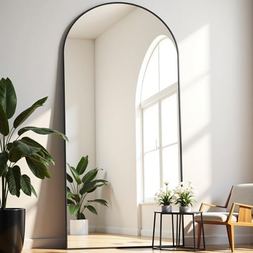 Dewfig Full Length Mirror, 70"x26" Arched Full Body Mirror, Black by YourSpacePerfectlyReflected