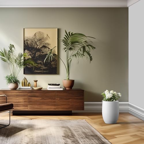 Kante Accent Round Curved White Concrete Planter 12.6" Dia, Outdoor - Image 4