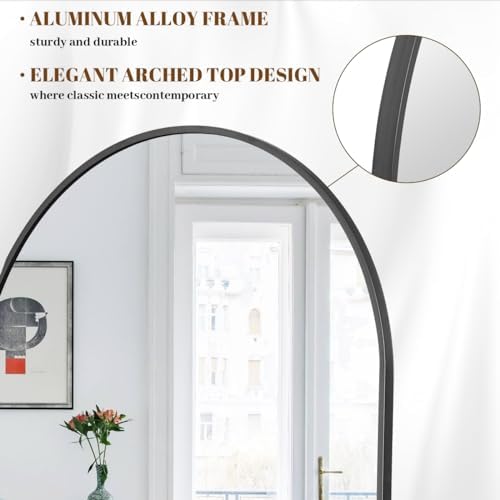 Koonmi 30x71 Arched Full Length Mirror, Floor Mirror with Stand - Image 3